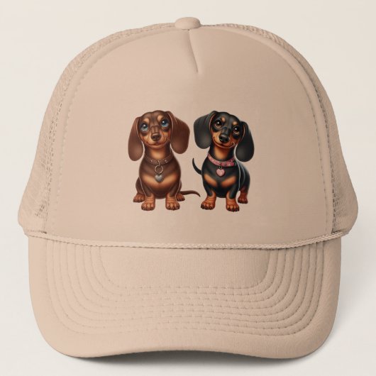 Schattigee teckel vrienden trucker pet (Voorkant)
