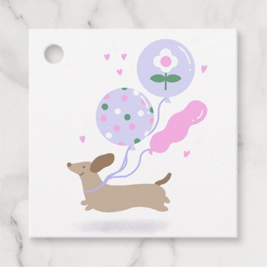 Schattigee Teckel Weiner Hondenliefhebber Party Ro Bedankjes Labels (Voorkant)