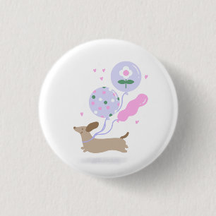 Schattigee Teckel Weiner Hondenliefhebber Party Ro Ronde Button 3,2 Cm