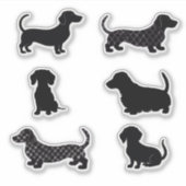 Schattigee Teckels Sausage Dog Silhouette Uitsnede Sticker (Voorkant)
