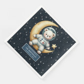 Schattigee Teddy Astronaut Boy Verjaardagsfeestje Servet (Hoek)