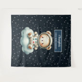 Schattigee Teddy Astronaut Party Achtergrond voor  Wandkleed (Voorkant (horizontaal))