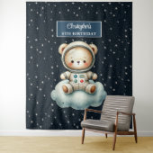 Schattigee Teddy Astronaut Party Achtergrond voor  Wandkleed (In situ)