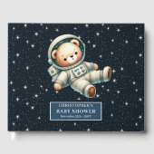 Schattigee Teddy Bear Astronaut Boy Baby shower Gastenboek (Voorkant)