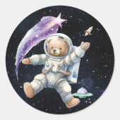 Schattigee Teddy Bear Astronaut Galaxy Stickers (Voorkant)