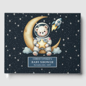Schattigee Teddy Bear Astronaut Gastboek Baby Boy Gastenboek (Voorkant)