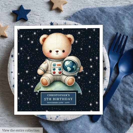 Schattigee Teddy Bear-astronautenservetten voor do Servet