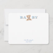 Schattigee Teddy Bear Baby Boy Bedankt kaart (Voorkant)