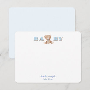 Schattigee Teddy Bear Baby Boy Bedankt kaart