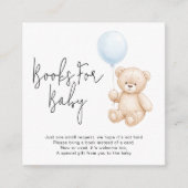 Schattigee Teddy Bear Baby shower Boeken Verzoek Informatiekaartje (Voorkant)
