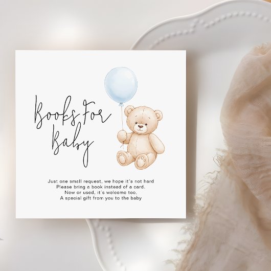 Schattigee Teddy Bear Baby shower Boeken Verzoek Informatiekaartje