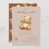 Schattigee Teddy Bear Baby Shower Uitnodigingen (Voorkant / Achterkant)