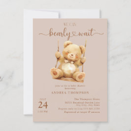 Schattigee Teddy Bear Baby Shower Uitnodigingen