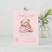 Schattigee Teddy Bear Baby Shower Uitnodigingen (Staand voorkant)