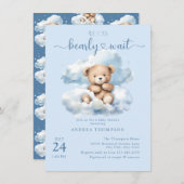 Schattigee Teddy Bear Baby Shower Uitnodigingen (Voorkant / Achterkant)