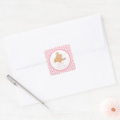 Schattigee Teddy Bear Baby shower Vierkante Sticke Vierkante Sticker (Envelop)