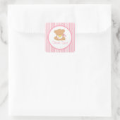 Schattigee Teddy Bear Baby shower Vierkante Sticke Vierkante Sticker (Tas)
