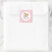 Schattigee Teddy Bear Baby shower Vierkante Sticke Vierkante Sticker (Tas)