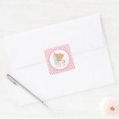 Schattigee Teddy Bear Baby shower Vierkante Sticke Vierkante Sticker (Envelop)