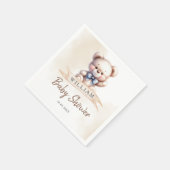 Schattigee Teddy Bear Baby shower Waterverf Custom Servet (Hoek)