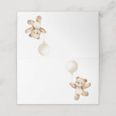 Schattigee Teddy Bear Ballon Food Tent Place Card Plaatskaartje (Buitenkant ongevouwen)