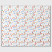 Schattigee Teddy Bear Balloon Kids Verjaardag Cadeaupapier (Vlak)