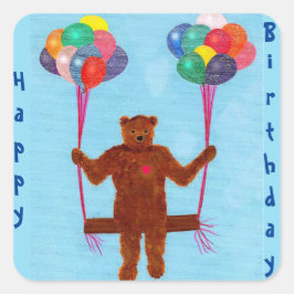 Schattigee Teddy Bear Balloons Verjaardag Stickers