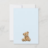 Schattigee Teddy Bear Blue Baby Boy Baby shower Bedankkaart (Achterkant)