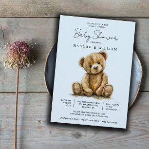 Schattigee Teddy Bear Blue Baby Boy Baby shower Kaart
