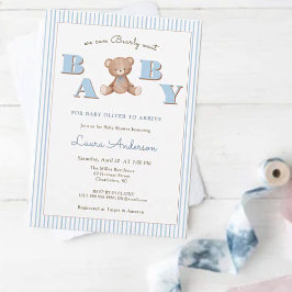 Schattigee Teddy Bear Blue Boy Baby shower Kaart