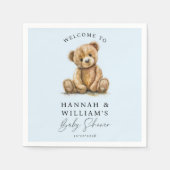 Schattigee Teddy Bear Blue Boy Baby shower Servet (Voorkant)