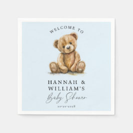 Schattigee Teddy Bear Blue Boy Baby shower Servet