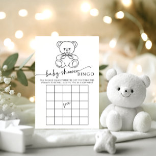 Schattigee Teddy Bear Bow Baby Boy Shower Bingo Ga