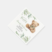 Schattigee Teddy Bear Bow Greenery Baby Boy Douche Servet (Hoek)