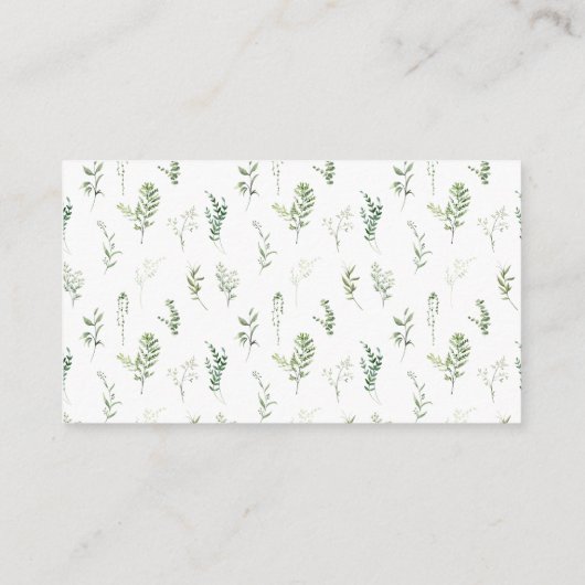 Schattigee Teddy Bear Bow Greenery Book voor Baby  Informatiekaartje (Achterkant)