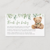 Schattigee Teddy Bear Bow Greenery Book voor Baby  Informatiekaartje