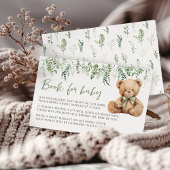 Schattigee Teddy Bear Bow Greenery Book voor Baby  Informatiekaartje