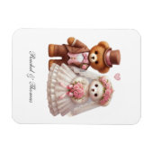 Schattigee Teddy Bear bruid en bruidegom bruiloft Magneet (Horizontaal)