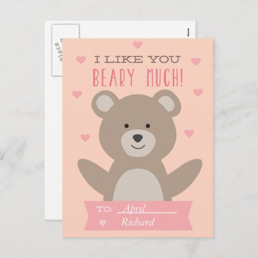 Schattigee Teddy Bear Classroom Valentijn Briefkaa Feestdagenkaart (Voorkant / Achterkant)