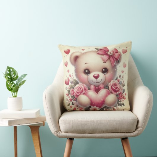 Schattigee Teddy Bear Clipart Sierkussen (Stoel)