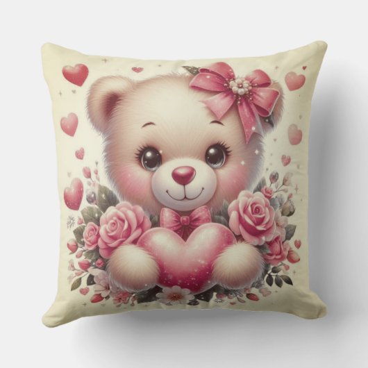 Schattigee Teddy Bear Clipart Sierkussen (Achterkant)