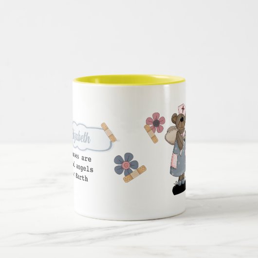 Schattigee Teddy Bear Custom Name Mok voor Verplee (Center)