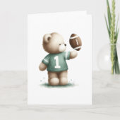 Schattigee Teddy Bear Football Speler Blank Groet Kaart (Voorkant)