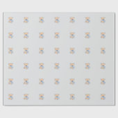 Schattigee Teddy Bear Gift Wrap in Pastel Blue Cadeaupapier (Vlak)