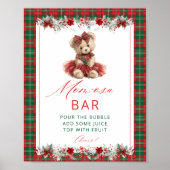 Schattigee Teddy Bear Girl Baby shower Momosa Bar Poster (Voorkant)