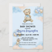 Schattigee teddy Bear gradient ballon baby boy sho Kaart (Voorkant)