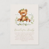 Schattigee Teddy Bear Greenery Boeken voor Baby Informatiekaartje (Voorkant)