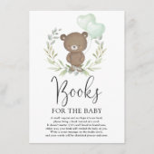 Schattigee Teddy Bear Greenery Neutrale Boeken voo Informatiekaartje (Voorkant)