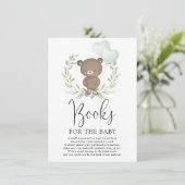 Schattigee Teddy Bear Greenery Neutrale Boeken voo Informatiekaartje (Staand voorkant)