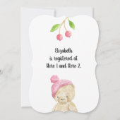 Schattigee Teddy Bear Heart Baby shower Kaart (Achterkant)